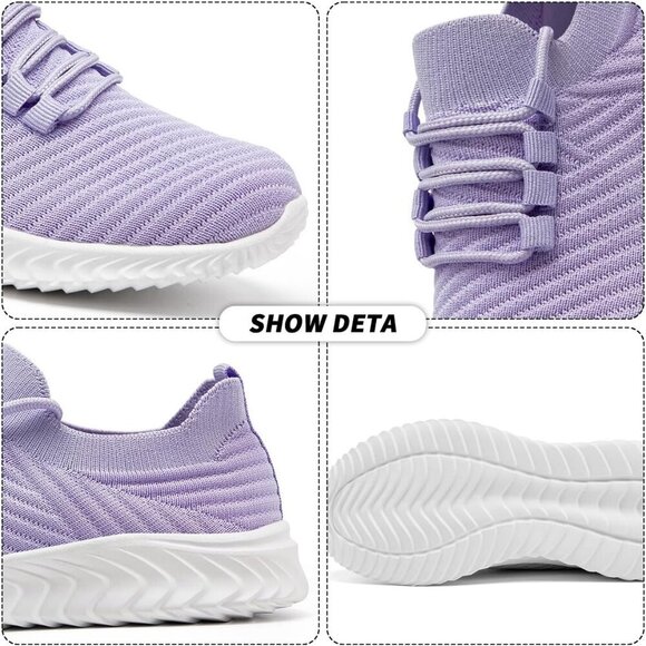 Womens Running Shoes Sneakers Tennis Walking Slip on Lightweight Outdoor Sports - Picture 6 of 7